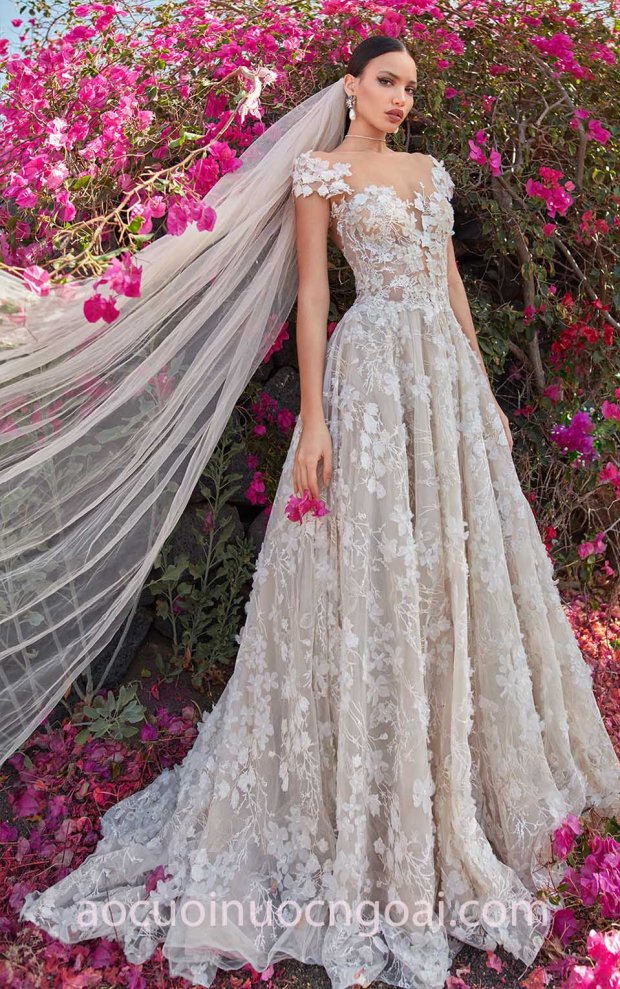 xưởng may váy cưới đẹp sài gòn tp hcm áo cưới công chúa đính hoa Galia Lahav 2018 Coco