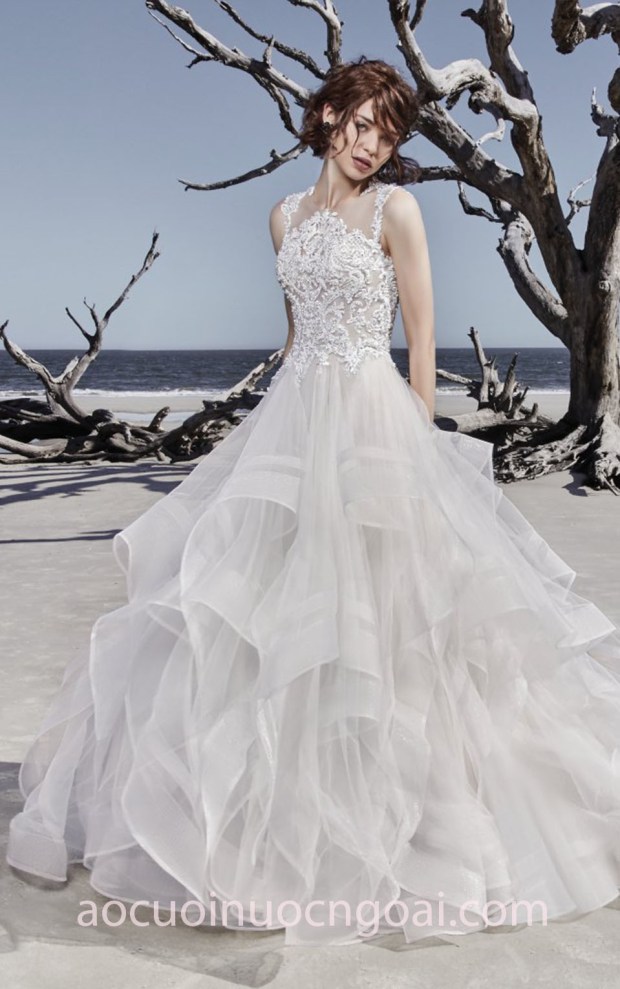 xưởng may váy cưới đẹp tp hcm meera meera fashion concept đầm cưới xếp tầng Sottero and Midgley 2018