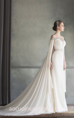 xưởng may váy cưới đẹp tp hcm sài gòn áo cưới meera meera fashion concept váy cưới cape Bonheur Sposa