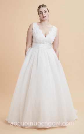 áo cưới cho cô dâu mập béo tp hcm meera meera bridal đầm chữ a Anne Barge Curve Couture BW LEAH
