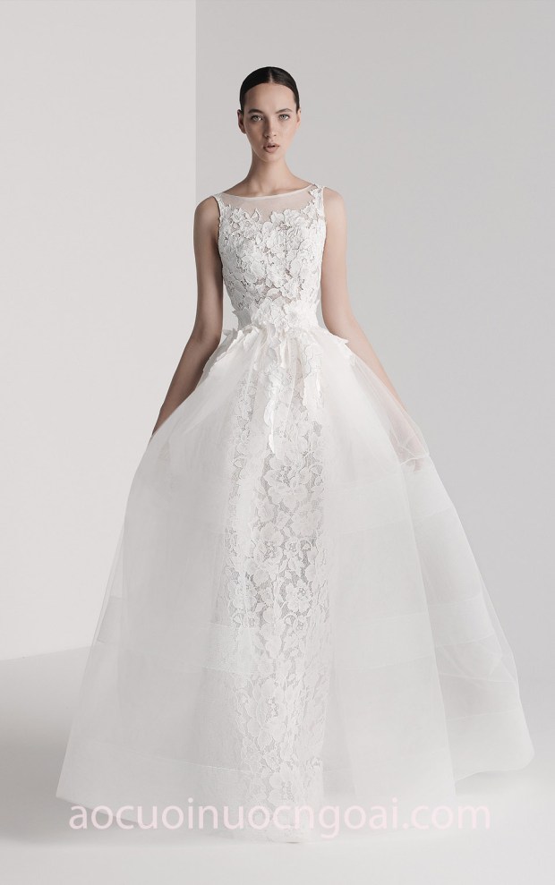 váy cưới công chúa thêu ren Antonio Riva Spring 2019 Monica xưởng may áo cưới cao cấp meera meera