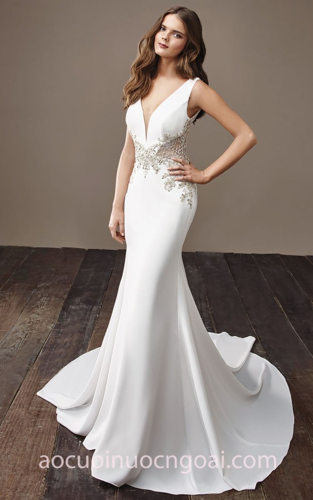 váy cưới đuôi cá dạ tiệc Badgley Mischka 2018 Beyonce xưởng may áo cưới cao cấp meera meera fashion concept