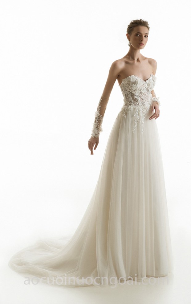 xưởng may áo cưới cao cấp tp hcm sài gòn meera meera bridal váy cưới thêu hoa Jillian 2018 LUCILLA