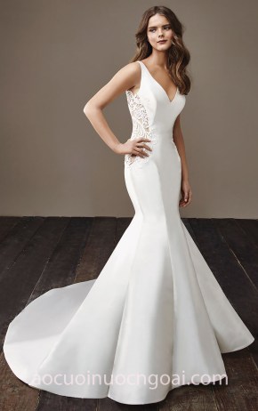 xưởng may áo cưới đẹp tp hcm sài gòn meera meera bridal váy cưới đuôi cá trumpet Badgley Mischka 2018 Beth