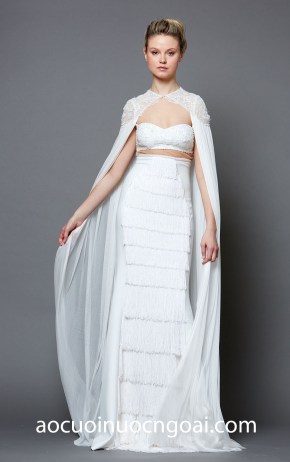 may áo cưới đẹp tp hcm sài gòn meera meera bridal váy cưới cape 2in1 Gustavo Cadile Bridal SS 2019 TRES