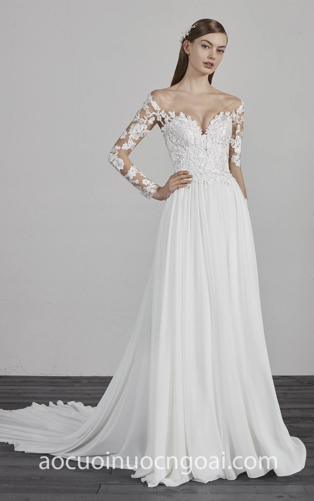 ao cuoi meera meera bridal may ao cuoi tay dai dep tp hcm sai gon Pronovias 2018 ESMIRNA