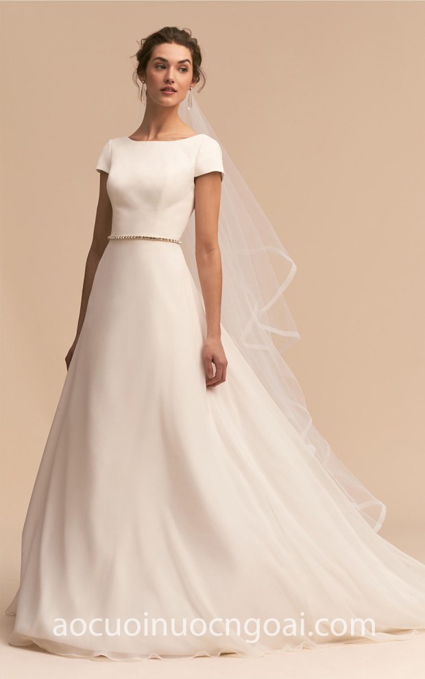 xuong may ao cuoi cao cap meeta meera fashion concept vay cuoi BHLDN Bridal 2018 Crest Gown