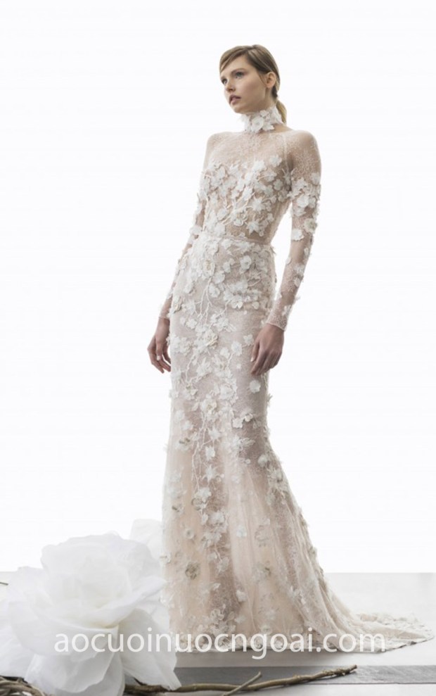 ao cuoi duoi ca tay dai theu hoa Miraz Willinger 2018-OLIVIA may ao cuoi dep meera meera bridal