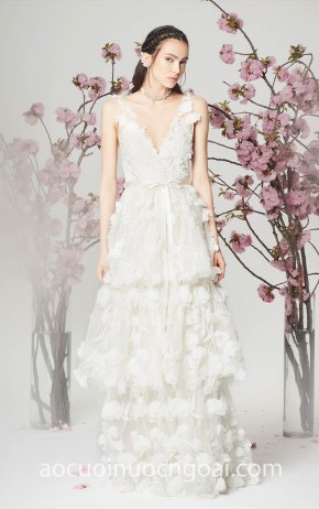 may vay cuoi dep tp hcm sai gon meera meera bridal ao cuoi cong chua theu ren hoa Marchesa Notte 2018 CALI