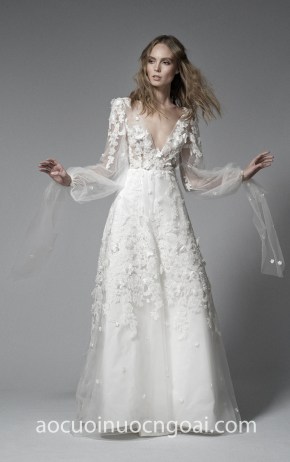 vay cuoi tuyet dep theu ren Elizabeth Fillmore Fall 2018 Cecily may ao cuoi dep tp hcm sai gon meera meera fashion concept