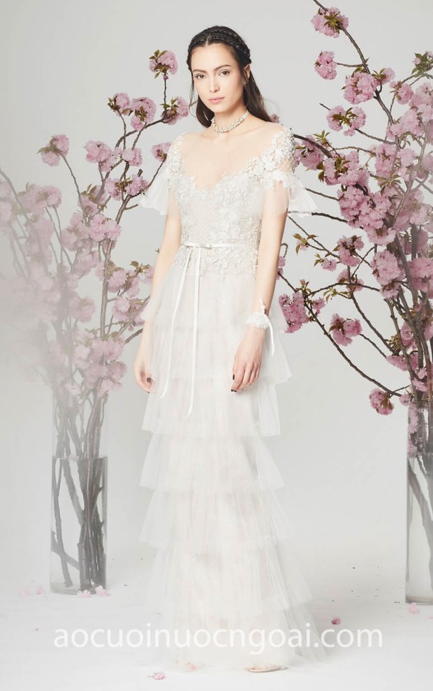 xuong may ao cuoi cao cap tp hcm sai gon meera meera fashion concept vay cuoi xep tang Marchesa Notte 2018 LIBBY