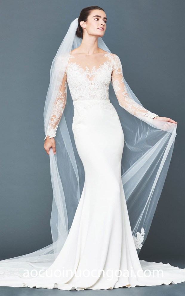 may ao cuoi meera meera bridal 2019 vay cuoi duoi ca tay dai Anne Barge 2019 LYON