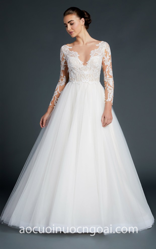 Ao cuoi chu a tay dai ren NN5849