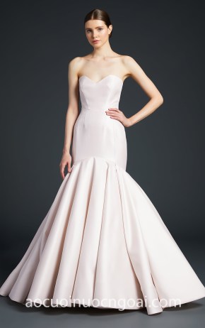 ao cuoi trumpet cup nguc hong pastel NN5833