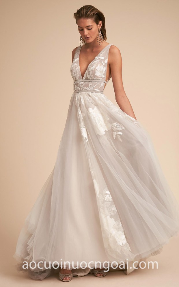 xuong may ao cuoi cao cap tp hcm meera meera bridal 2019 BHLDN Bridal Summer 2018 Hearst Gown Silver