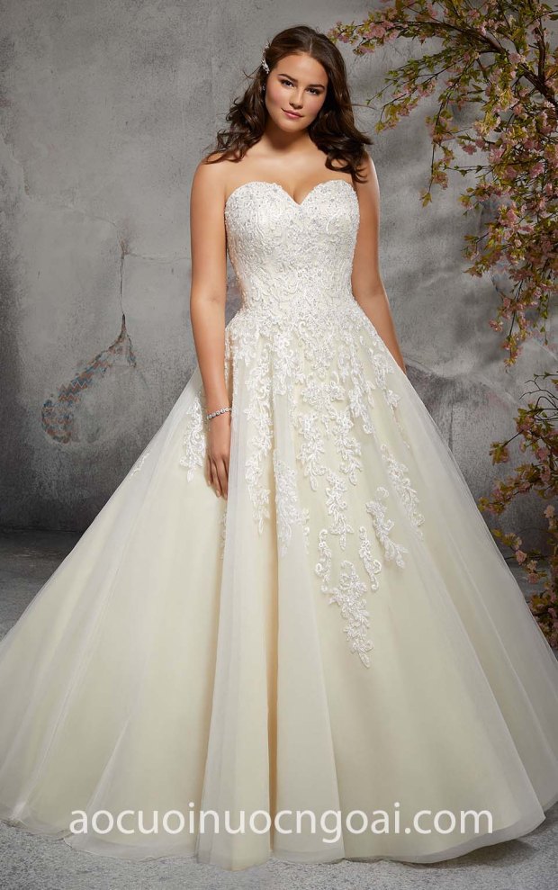 ao cuoi cup nguc cho co dau map nn5948