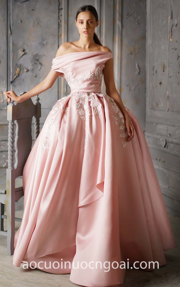 ao cuoi cong chua lech vai tung xoe tron nn5899