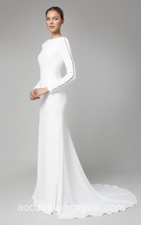 ao cuoi tay dai thanh lich may ao cuoi dep meera meera bridal