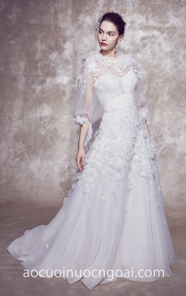 ao cuoi cong chua hoa 3D may ao cuoi dep sai gon meera meera bridal