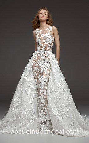 ao cuoi cong chua 2 in 1 hoanh trang Pronovias Atelier 2019 CATIA