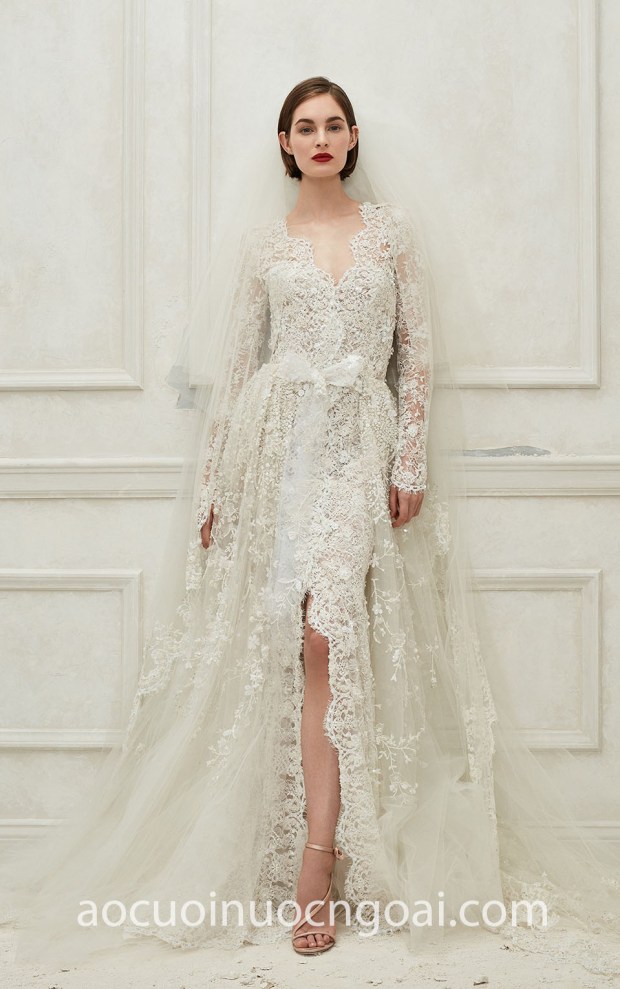 ao cuoi haute couture Oscar de la Renta Fall 2019