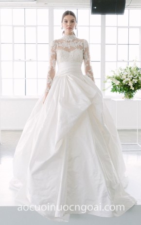 ao cuoi cong chua tay dai ren satin may ao cuoi dep Sai GOn Meera Meera