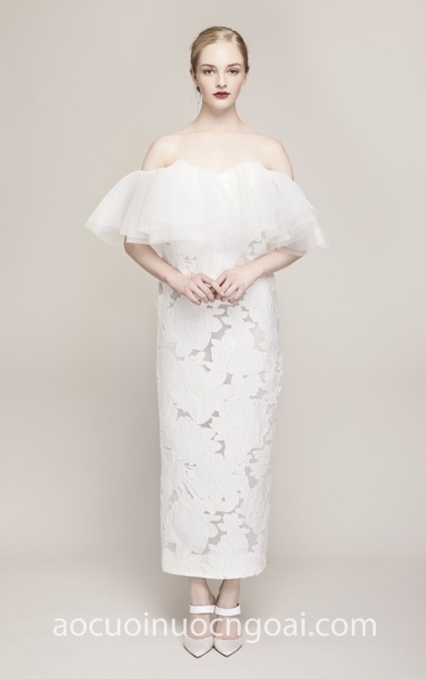 vay cuoi ngan phoi ren hoa Lela Rose Fall 2019 The Pearson may ao cuoi dep Sai Gon TP HCM Meera Meera Bridal