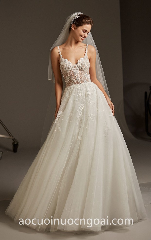 xuong may ao cuoi cao cap TP HCM Meera Meera Bridal Pronovias 2020 Cruise JULIET