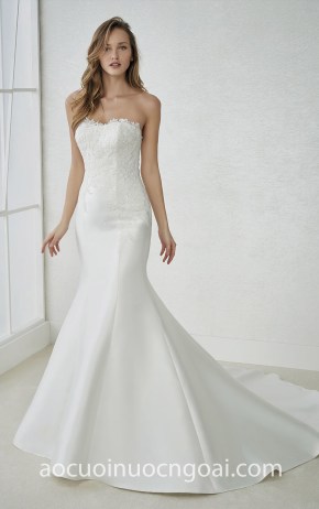 áo cưới đuôi cá cúp ngực may áo cưới đẹp