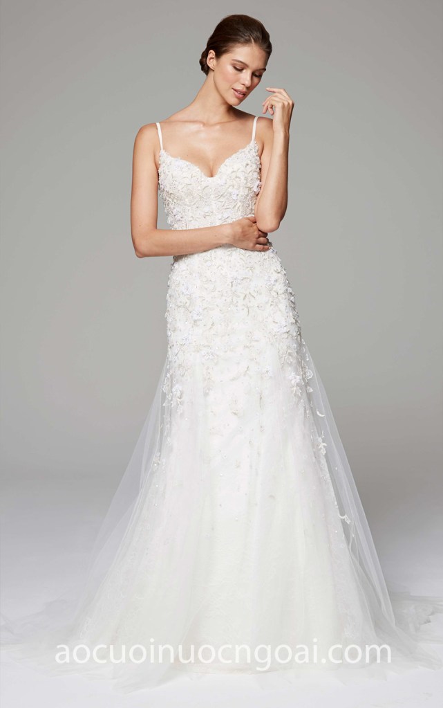 Áo cưới đuôi cá đính đá NN6999