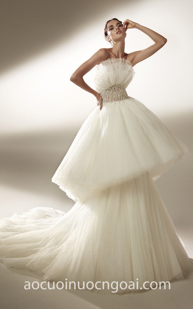 Áo cưới công chúa xếp tầng lộng lẫy NN7662