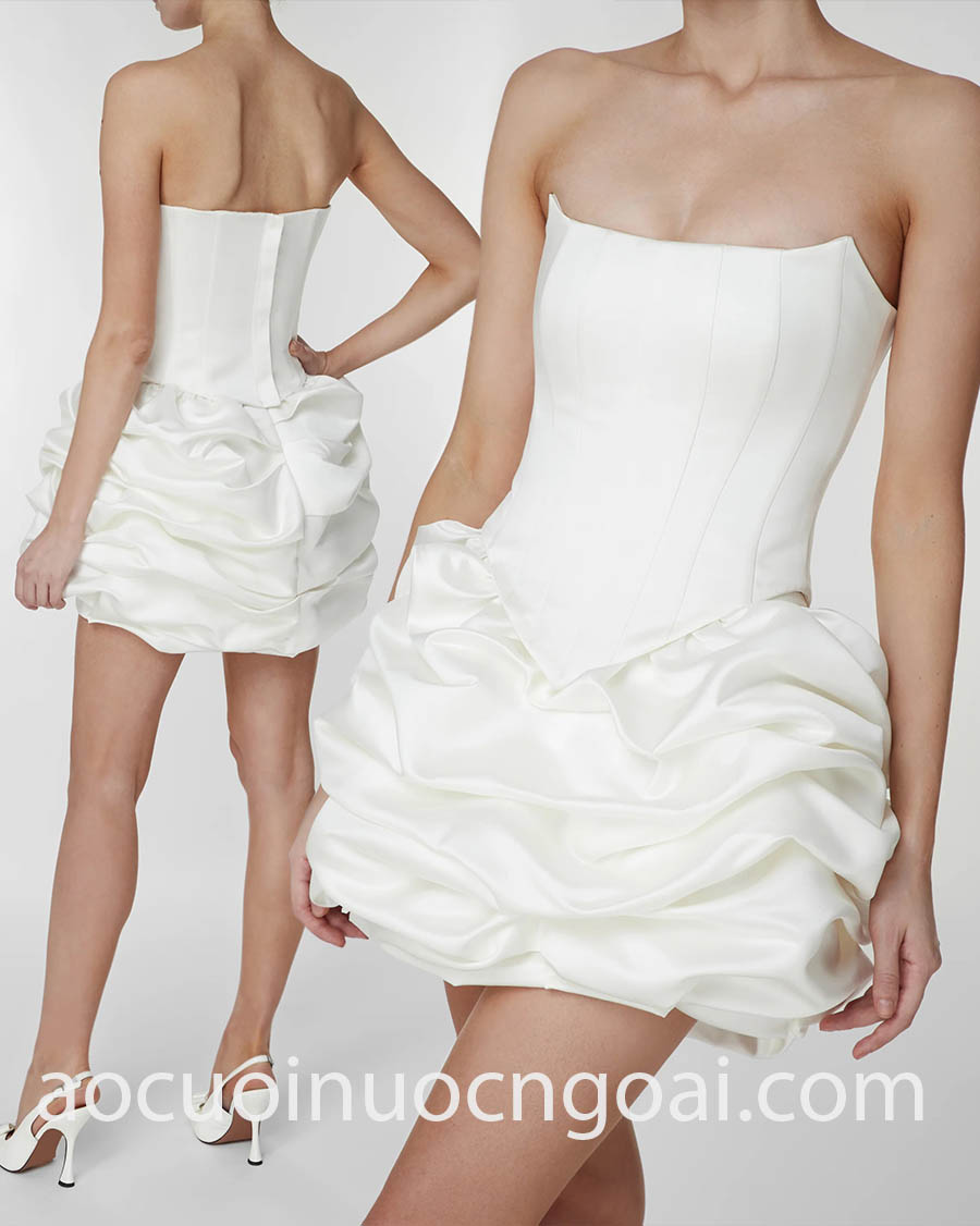 drop waist mini wedding dress
