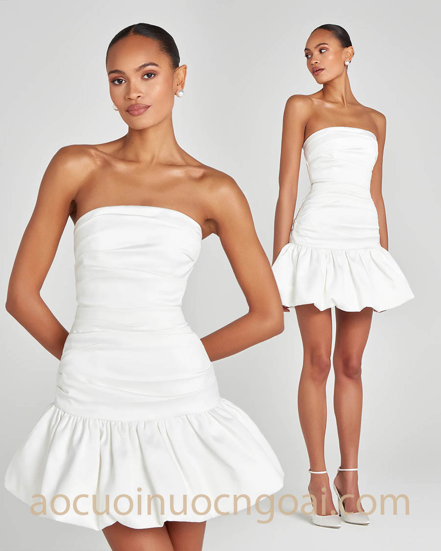 áo cưới mini dress cúp ngực hạ eo