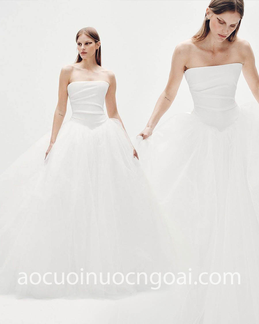 váy cưới công chúa tối giản